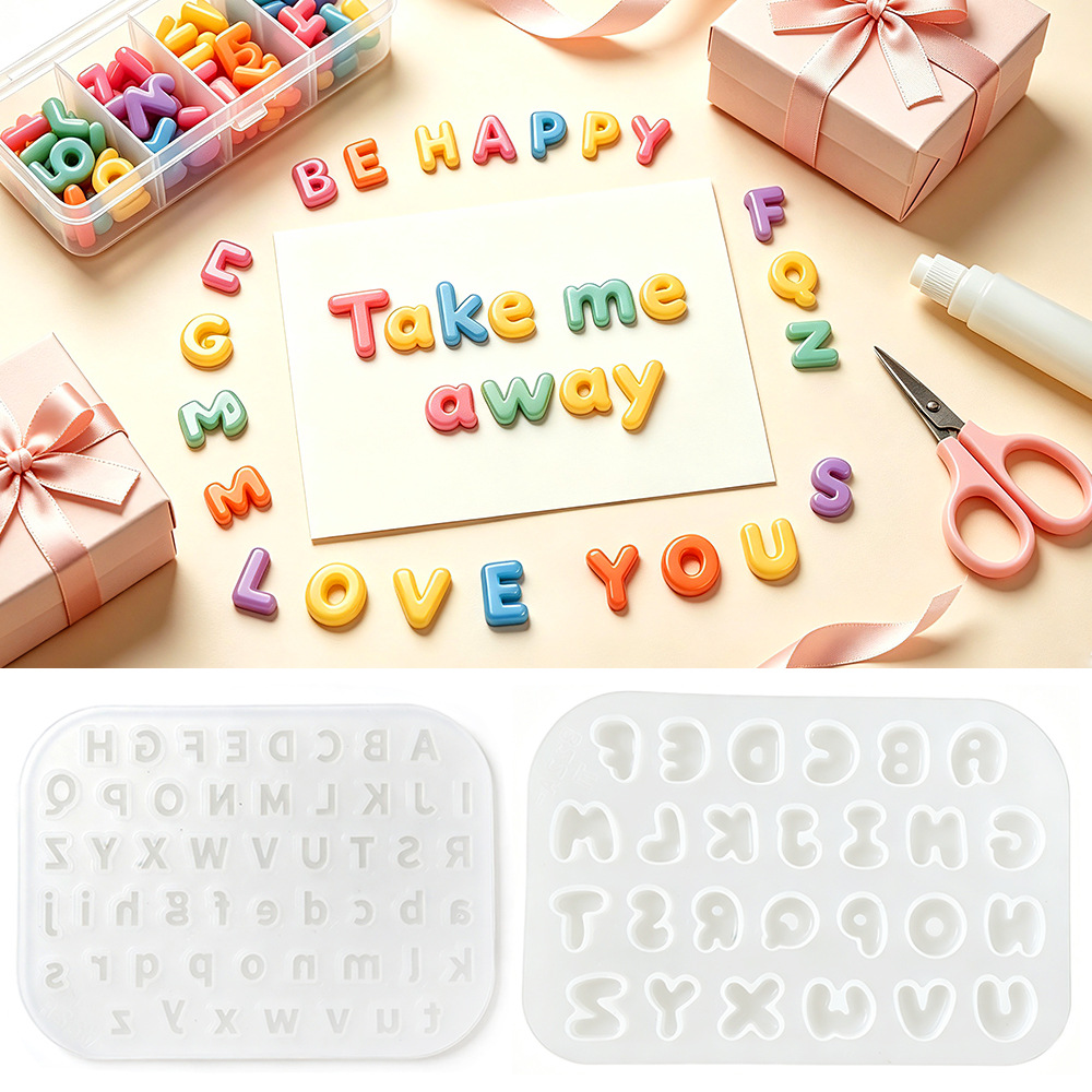 Resin Art Alphabet - Nouveau moule en silicone alphabet miniature
