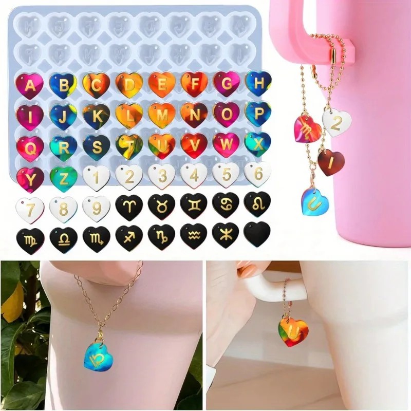 Resin Art Alphabet - Moule en résine époxy DIY, chiffres,