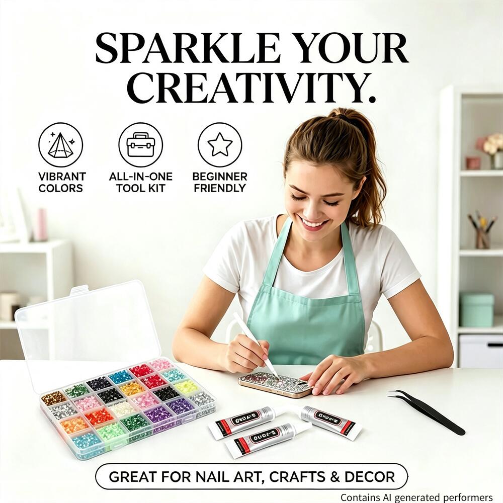 Resin Art Case - Kit de strass en résine multicolores