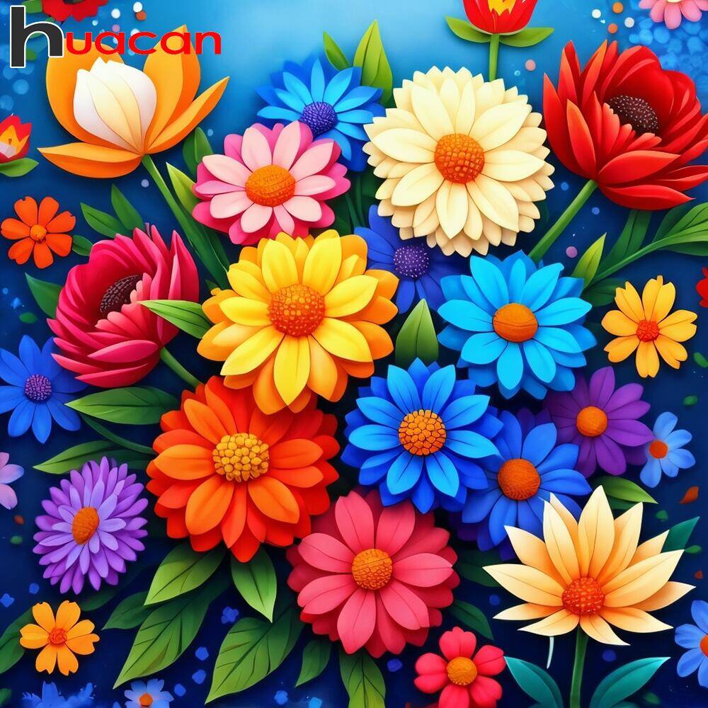 Resin Art Wallpaper - Huacan diamant Art mosaïque Kits chrysanthème