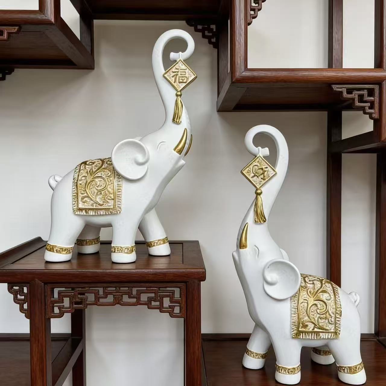 Une paire de figurines éléphan - Resin Art Wedding Gift avis et prix